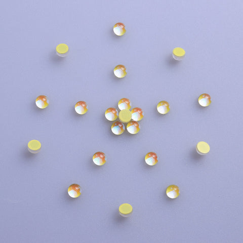 Mocha Yellow Mermaid Tears Glass Half Pearls Rhinestones For Nail Art WholesaleRhinestone