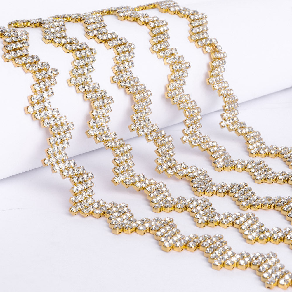 Sew-on Crystal Glass Rhinestone Trim Chain Applique RA1105 WholesaleRhinestone