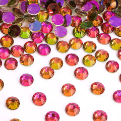 Aurora Rainbow Green Unfoiled Glass Flat Back Rhinestones WholesaleRhinestone