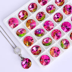 Vitrail Rose Rivoli High Quality Glass Rhinestone Pendant WholesaleRhinestone