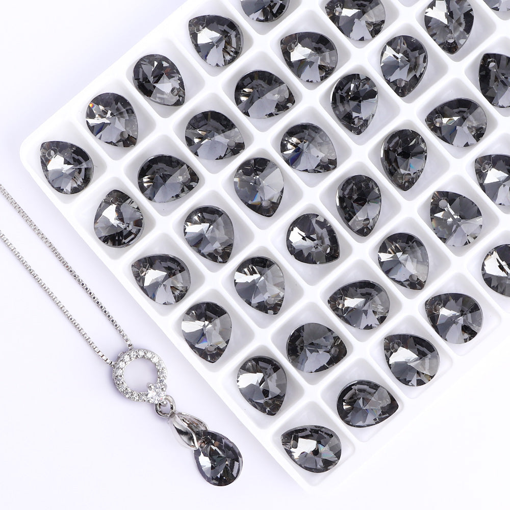 Silver Night Xilion Mini Pear Pear de vidrio de alta calidad Rhinestone colgante Imagen secundaria del producto