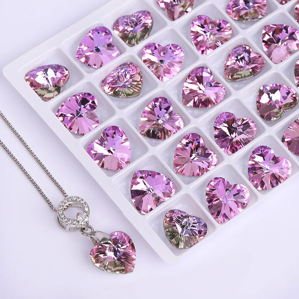 Vitrail Light XILION Heart High Quality Glass Rhinestone Pendant WholesaleRhinestone