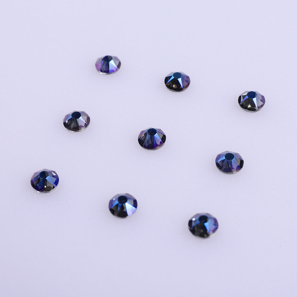 Purple Shadow Glass Flat Back Glue-On Rhinestones 16 Cut Facets WholesaleRhinestone