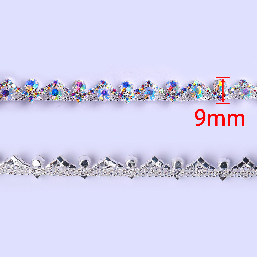 Sew-on Crystal AB Glass Rhinestone Trim Chain Applique RA841 WholesaleRhinestone