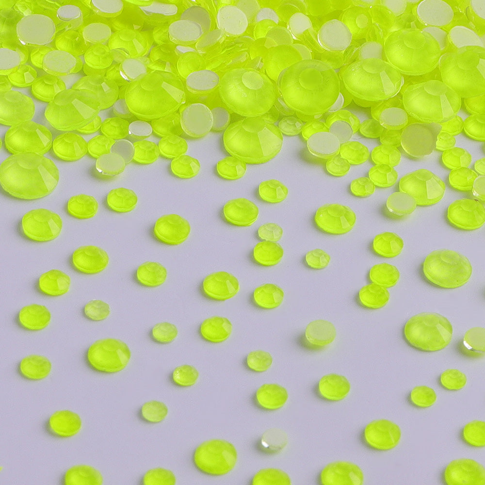 Mixed Sizes Yellow FlatBack Neon Rhinestones For Nail Art WholesaleRhinestone