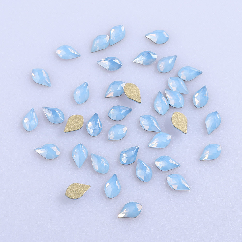 Maple leaves Shape Blue Opal Flat Back Fancy Rhinestones WholesaleRhinestone