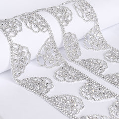 Sew-on Crystal Glass Raindrop Rhinestone Trim Chain Applique RA861 WholesaleRhinestone