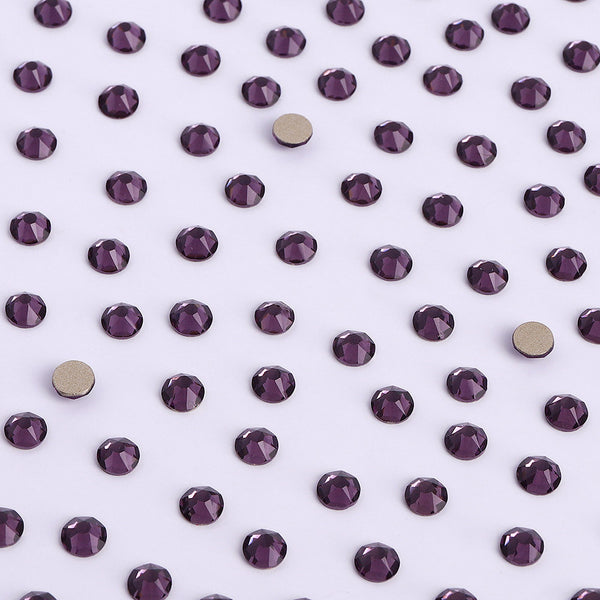 Tanzanite Glass Flat Back Glue-On Rhinestones 16 Cut Facets WholesaleRhinestone