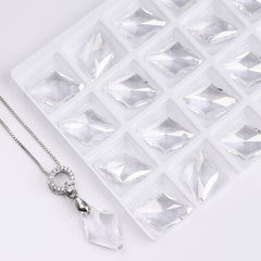 Silver Shade Rhombus High Quality Glass Rhinestone Pendant WholesaleRhinestone