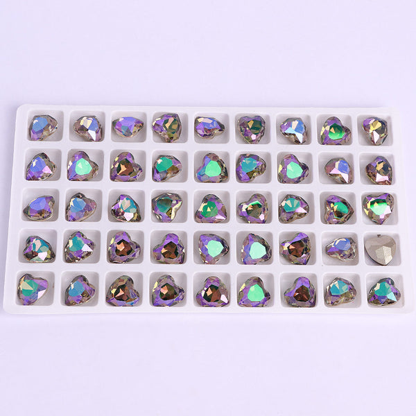 Ghost Light Heart Shape High Quality Glass Pointed Back Fancy Rhinestones WholesaleRhinestone