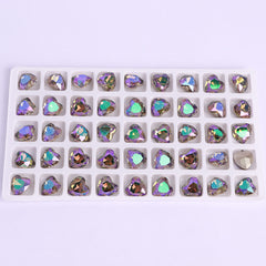 Ghost Light Heart Shape High Quality Glass Pointed Back Fancy Rhinestones WholesaleRhinestone