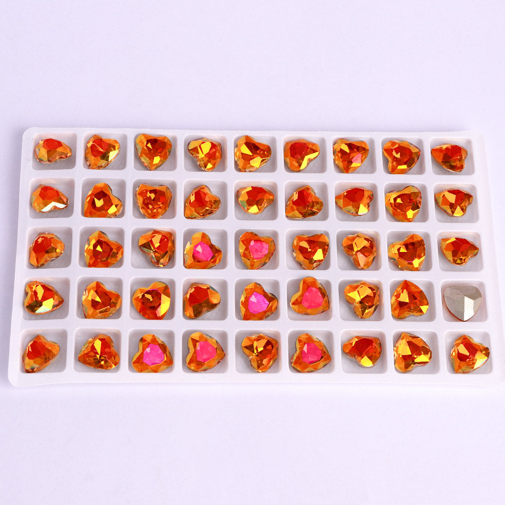 Astrale roze hartvorm Hoge kwaliteit glas wijzen achteral in chique strass Secundaire afbeelding