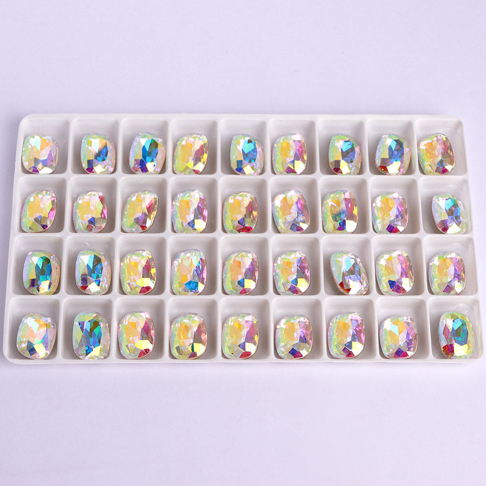 Crystal AB Cushion Shape High Quality Glass Pointed Back Fancy Rhinestones WholesaleRhinestone