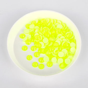 Neon Yellow Neon Glass Flat Back Glue-On Rhinestones 16 Cut Facets WholesaleRhinestone