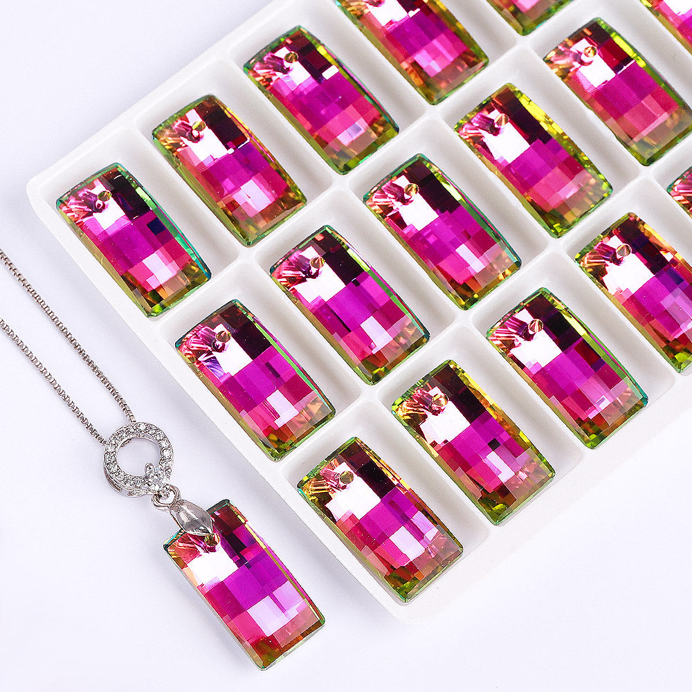 Vitrail Rose Urban Shape High Quality Glass Rhinestone Pendant Secondary image