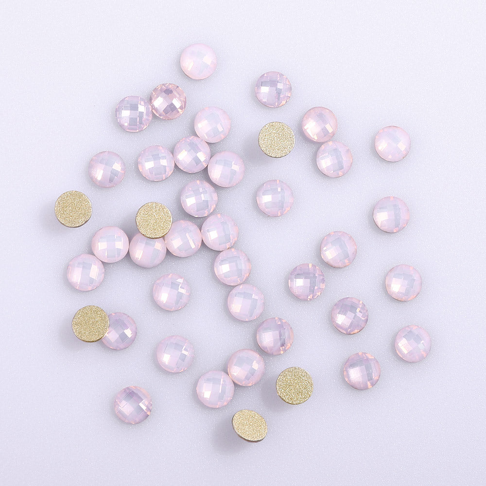 Round Shape Pink Opal Flat Back Fancy Rhinestones WholesaleRhinestone