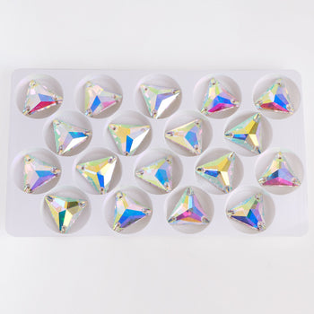 Crystal AB Triangle Shape High Quality Glass Sew-on Rhinestones WholesaleRhinestone