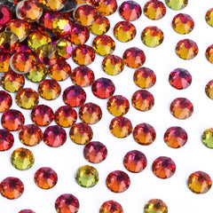 Red Volcano Glass Flat Back Glue-On Rhinestones 16 Cut Facets In Bulk WholesaleRhinestone