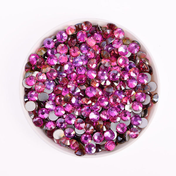 Mirage Gold Rose Glass FlatBack Rhinestones Silver Back WholesaleRhinestone