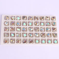 Luminous Green Heart Shape High Quality Glass Pointed Back Fancy Rhinestones WholesaleRhinestone