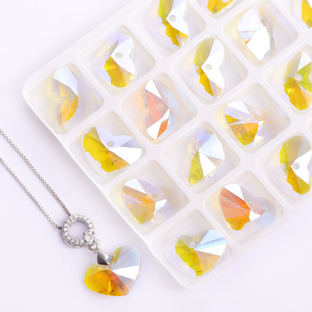Crystal Shimmer Truly In Love Heart High Quality Glass Rhinestone Pendant WholesaleRhinestone