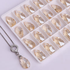 Golden Shadow Pear-shaped High Quality Glass Rhinestone Pendant WholesaleRhinestone