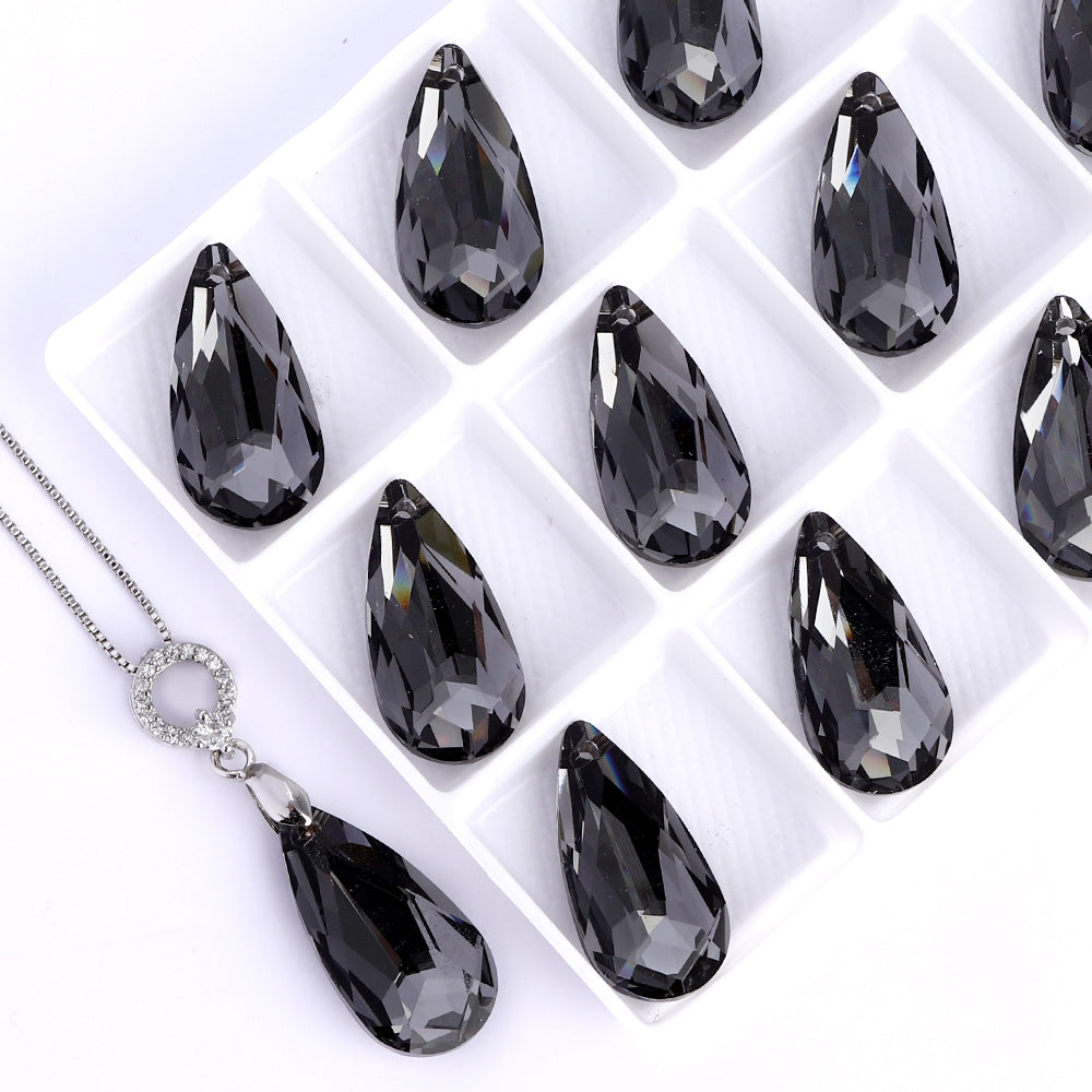 Silver Night Tear Drop Hoge kwaliteit Glass Rhinestone Pendant Secundaire afbeelding