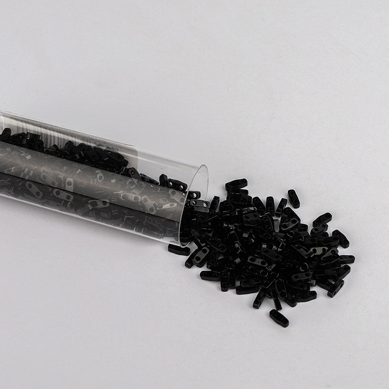 Miyuki Quarter Tila Glass Seed Beads Opaque Black QTL-401 WholesaleRhinestone