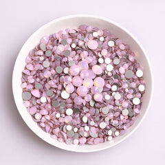 Mixed Sizes Pink Opal Glass FlatBack Rhinestones For Nail Art Silver Back WholesaleRhinestone