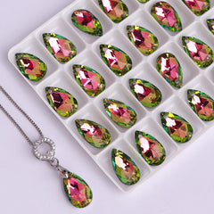 Vitrail Rose Pear-shaped High Quality Glass Rhinestone Pendant WholesaleRhinestone