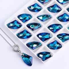 Bermuda Blue Galactic High Quality Glass Rhinestone Pendant WholesaleRhinestone