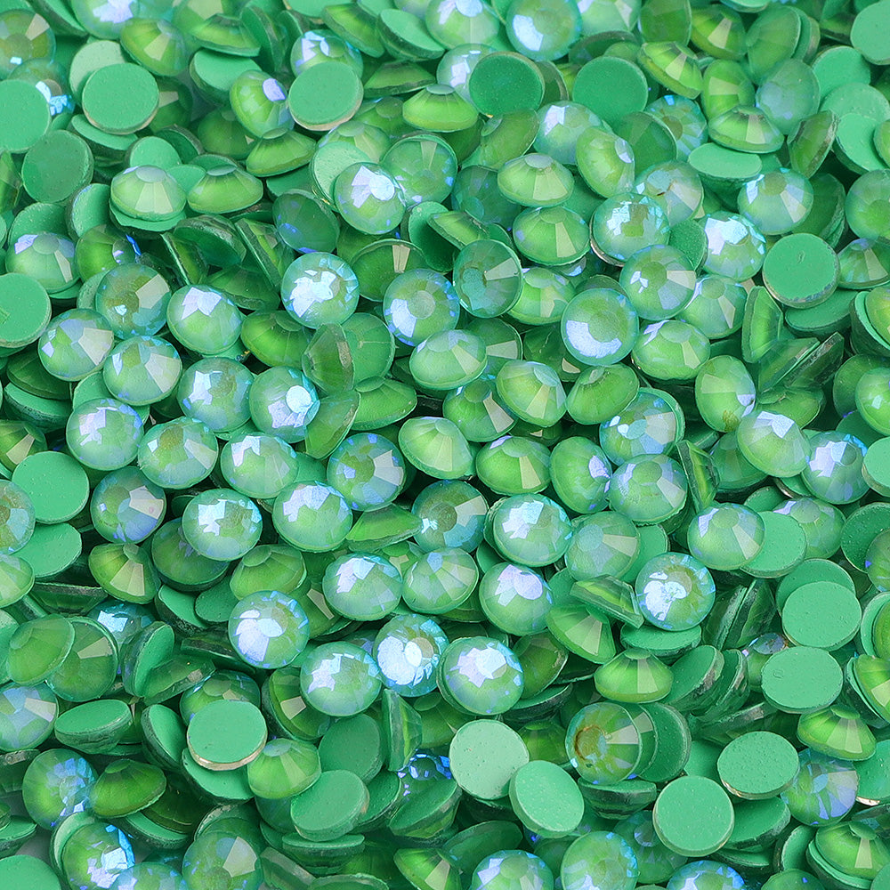 Mocha Green Glass FlatBack Luminous Rhinestones For Nail Art WholesaleRhinestone