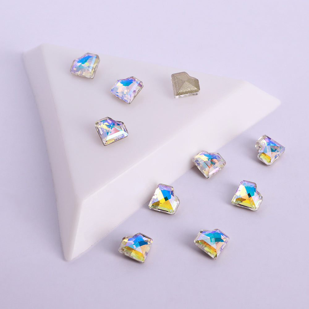 Paradise Shine Concave Heart Shape Pointed Back Fancy Rhinestones WholesaleRhinestone メイン画像