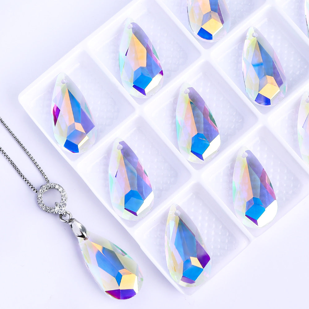 Crystal AB Tear Drop High Quality Glass Rhinestone Pendant Secondary image