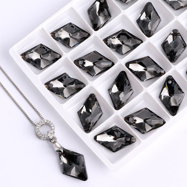Silver Night Rhombus High Quality Glass Rhinestone Pendant WholesaleRhinestone