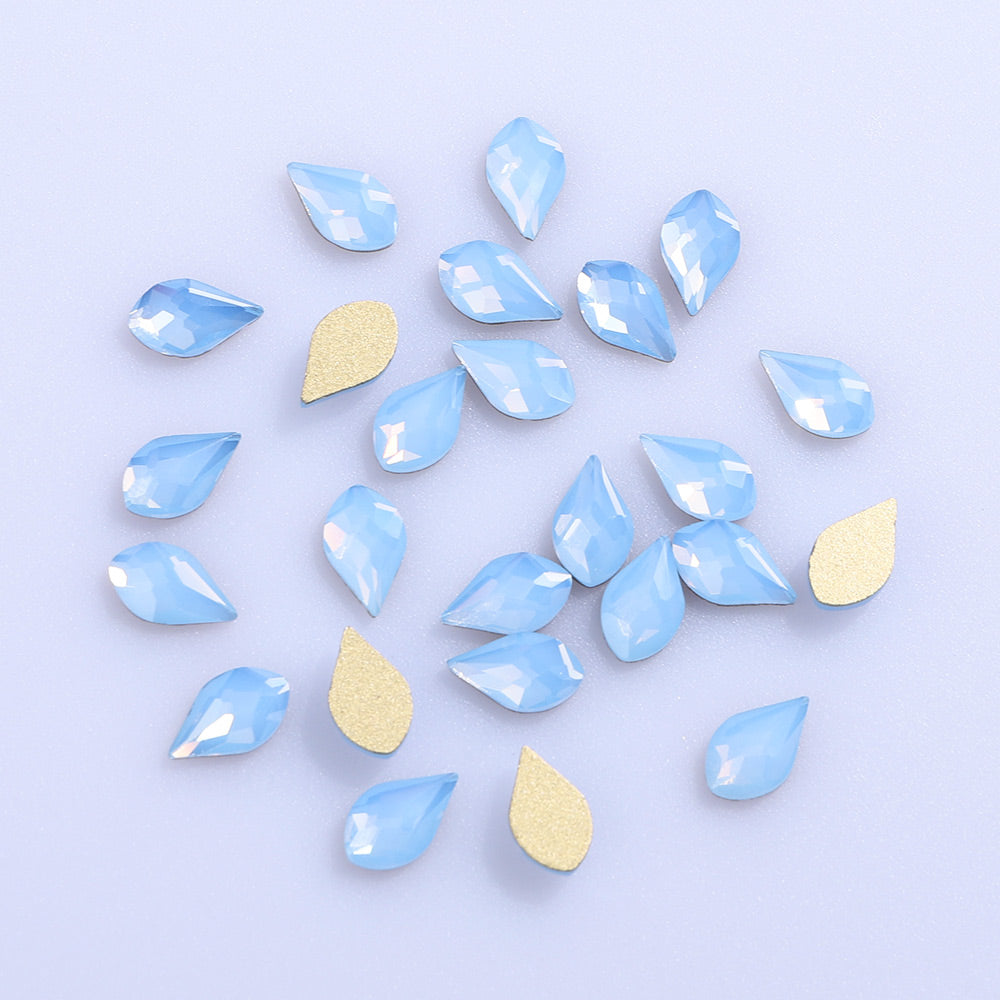 Maple leaves Shape Blue Opal Flat Back Fancy Rhinestones WholesaleRhinestone