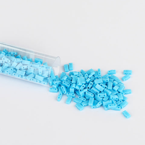 Miyuki Half Tila Glass Seed Beads Opaque Turquoise Blue HTL-413 WholesaleRhinestone