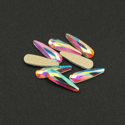 Raindrop Shape Crystal AB Flat Back Fancy Rhinestones WholesaleRhinestone