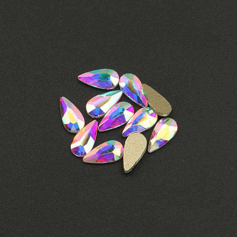 Raindrop Shape Crystal AB Flat Back Fancy Rhinestones WholesaleRhinestone