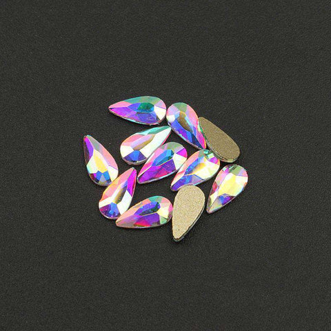Raindrop Shape Crystal AB Flat Back Fancy Rhinestones WholesaleRhinestone