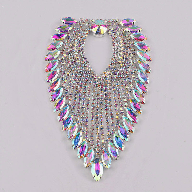 Sew-on Crystal AB  Glass Rhinestone Applique RA698 WholesaleRhinestone メイン画像