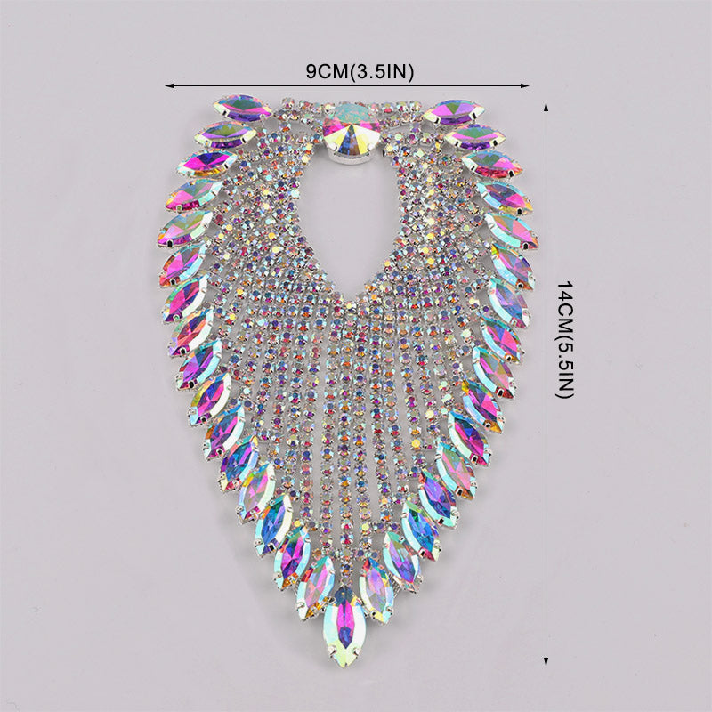 Sew-on Crystal AB  Glass Rhinestone Applique RA698 WholesaleRhinestone