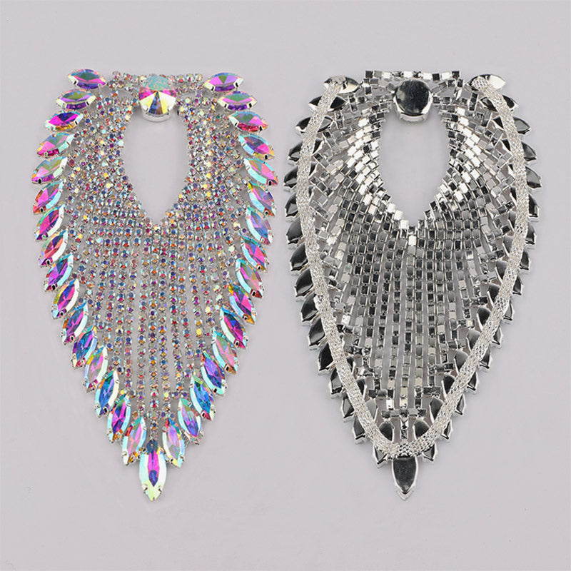 Sew-on Crystal AB  Glass Rhinestone Applique RA698 WholesaleRhinestone