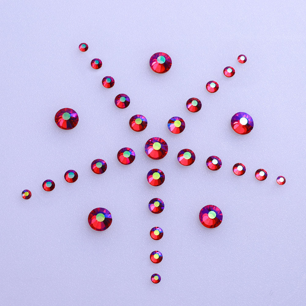 Tailles mixtes Siam AB Glass Flatback strassons pour Nail Art Silver Back Image secondaire du produit