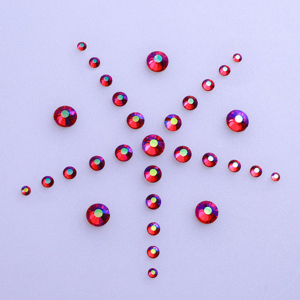 Mixed Sizes Siam AB Glass FlatBack Rhinestones For Nail Art Silver Back WholesaleRhinestone