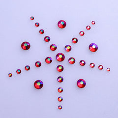 Mixed Sizes Siam AB Glass FlatBack Rhinestones For Nail Art Silver Back WholesaleRhinestone