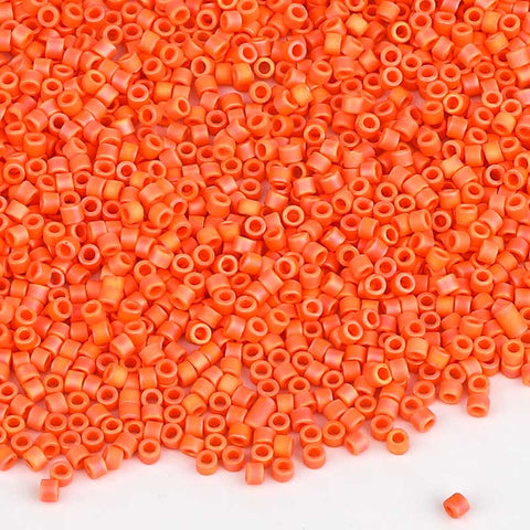 Miyuki Delica Seed Beads 11/0 Matte Opaque Bright Orange AB DB-872 WholesaleRhinestone
