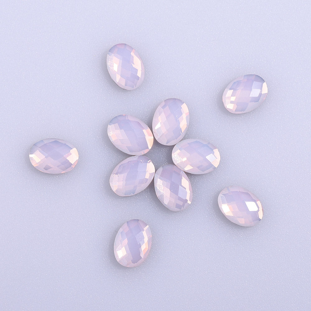 Ægform lyserød opal flad ryg fancy rhinestones Sekundært billede