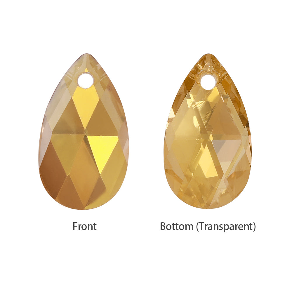 Metallic Sunshine Pear-shaped High Quality Glass Rhinestone Pendant WholesaleRhinestone