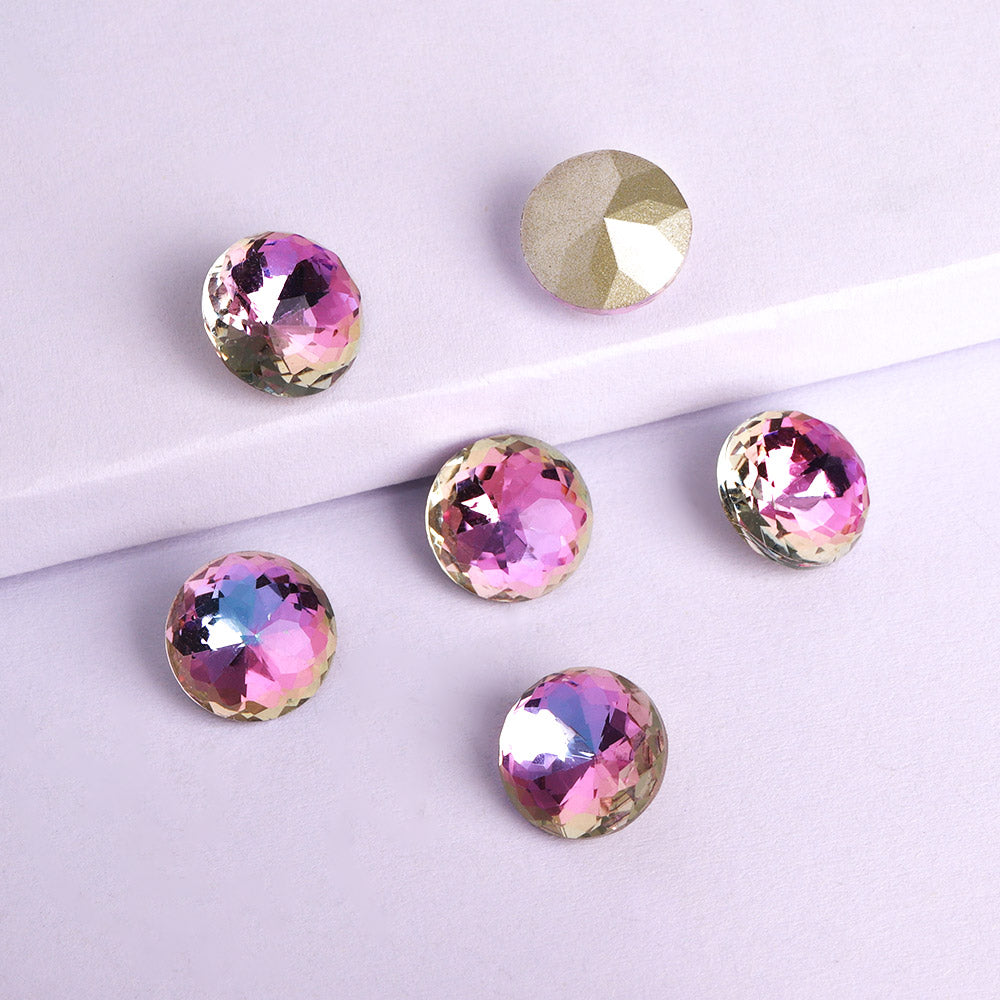 Vitrail Light Dome Round Shape High Quality Glass Pointed Back Fancy Rhinestones WholesaleRhinestone Главное изображение товара